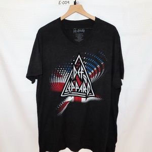 DEF LEPPARD MENS BLACK T-SHIRT - SIZE X-LARGE
